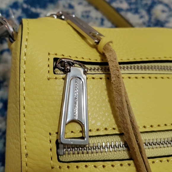 Rebecca Minkoff Mini 5 Zip Crossbody Hangbag Capri Yellow NWT $198 - Picture 8 of 13